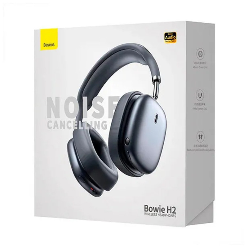 Заказать Накладные беспроводные наушники Baseus Bowie H2 ANC+Game Mode (App) (NGTW260001) (Gray) на vchehle.ua