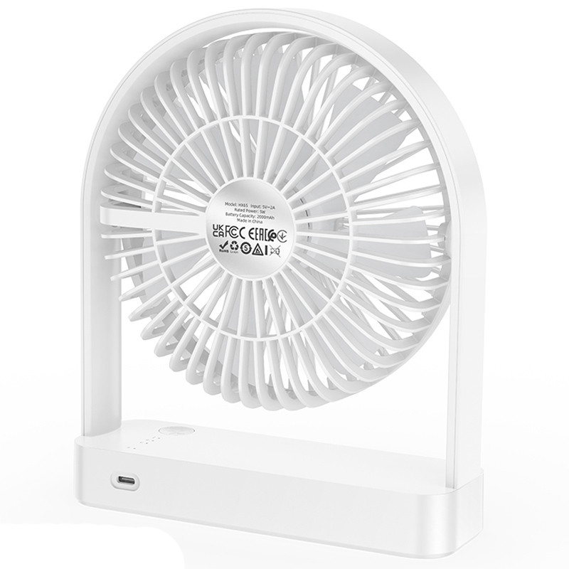 Купити Настільний вентилятор Hoco HX65 ultra-thin desktop fan 2000 mAh (White) на vchehle.ua