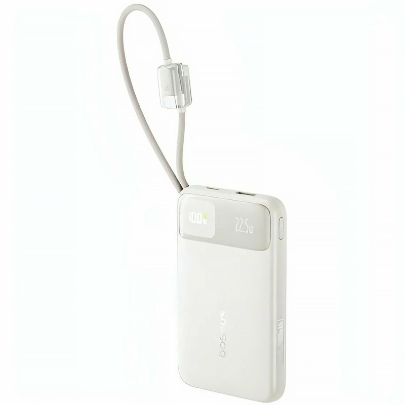 Фото Power Bank Baseus 10000 mAh EnerFill FC11 PD22.5W with cable  (2USB-C) (E0027R) (Biege) на vchehle.ua