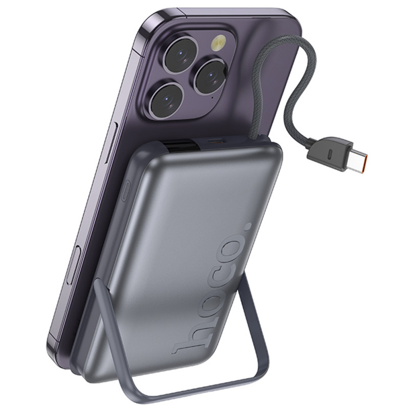 Фото Power Bank Hoco 10000 mAh Q43 Clever PD20W с БЗУ+iWatch Type-C (Metal gray) на vchehle.ua