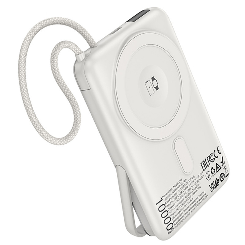 Фото Power Bank Hoco 10000 mAh Q43 Clever PD20W с БЗУ+iWatch Type-C (Silver) на vchehle.ua