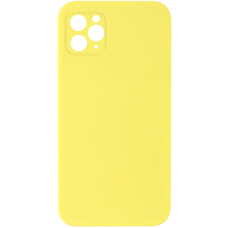 Silicone Case Square Full Camera Protective (AA) NOLOGO на Apple iPhone 11 Pro (5.8") (Жовтий / Yellow)
