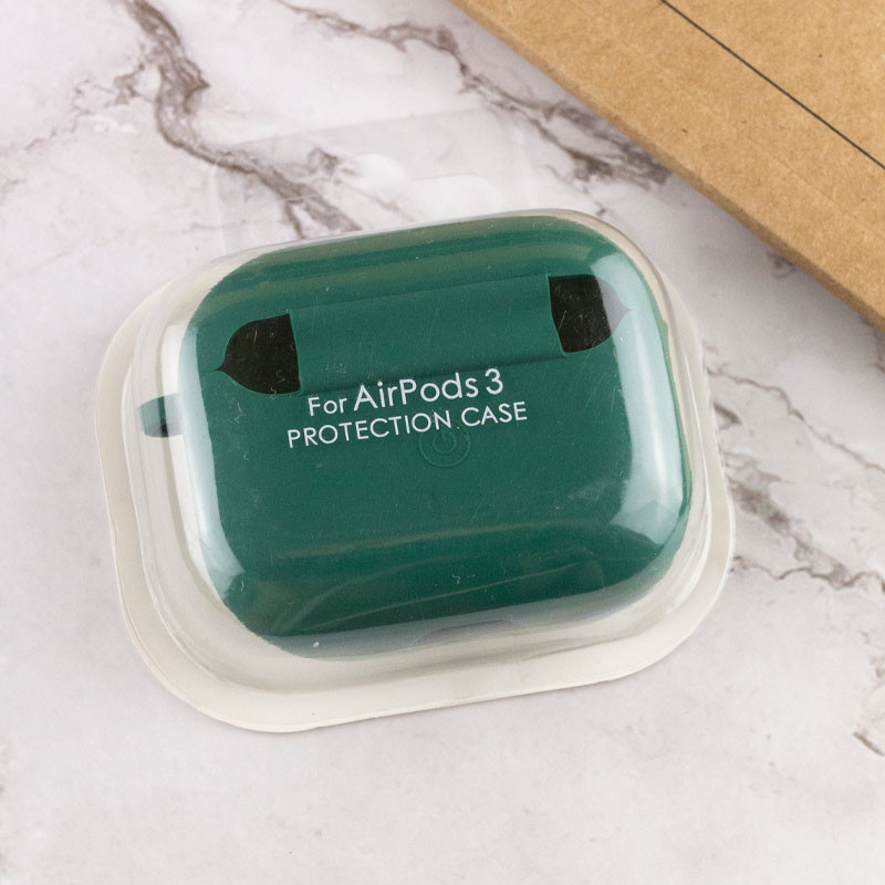 Силиконовый футляр с микрофиброй для наушников Airpods 4 / 5 (Зеленый / Pine Needle) в магазине vchehle.ua