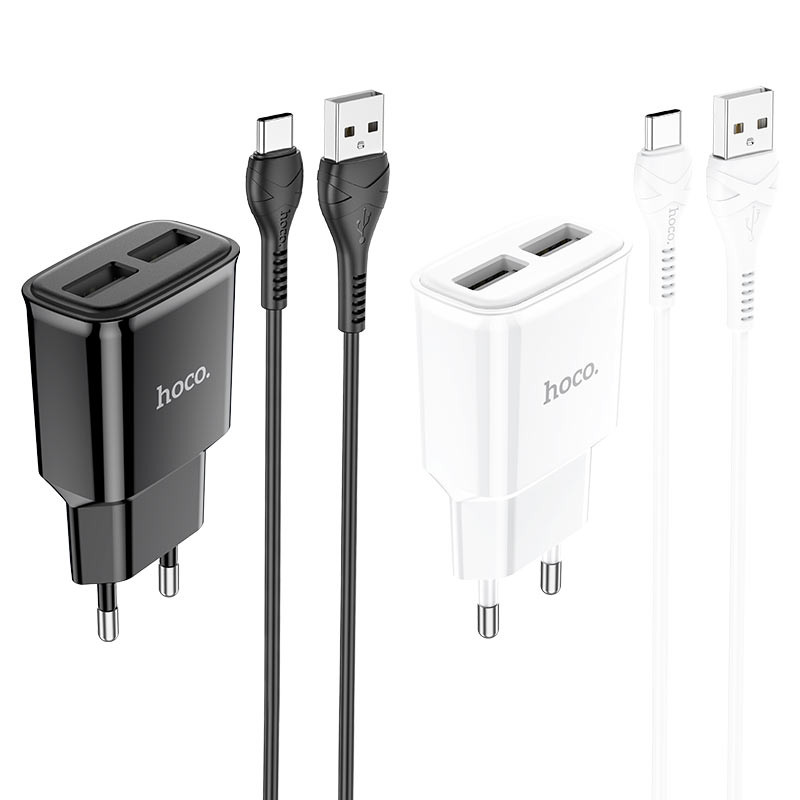 МЗП Hoco C88A Star round 2.4A (2USB-A) + кабель USB to Type-C