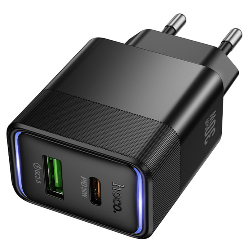 Фото СЗУ Hoco CS112A Lounge PD30W+QC3.0 (1USB-A/1C) (Black) в магазине vchehle.ua