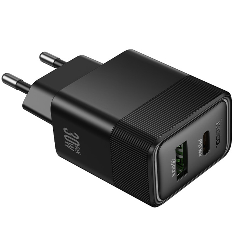 Купить СЗУ Hoco CS112A Lounge PD30W+QC3.0 (1USB-A/1C) (Black) на vchehle.ua