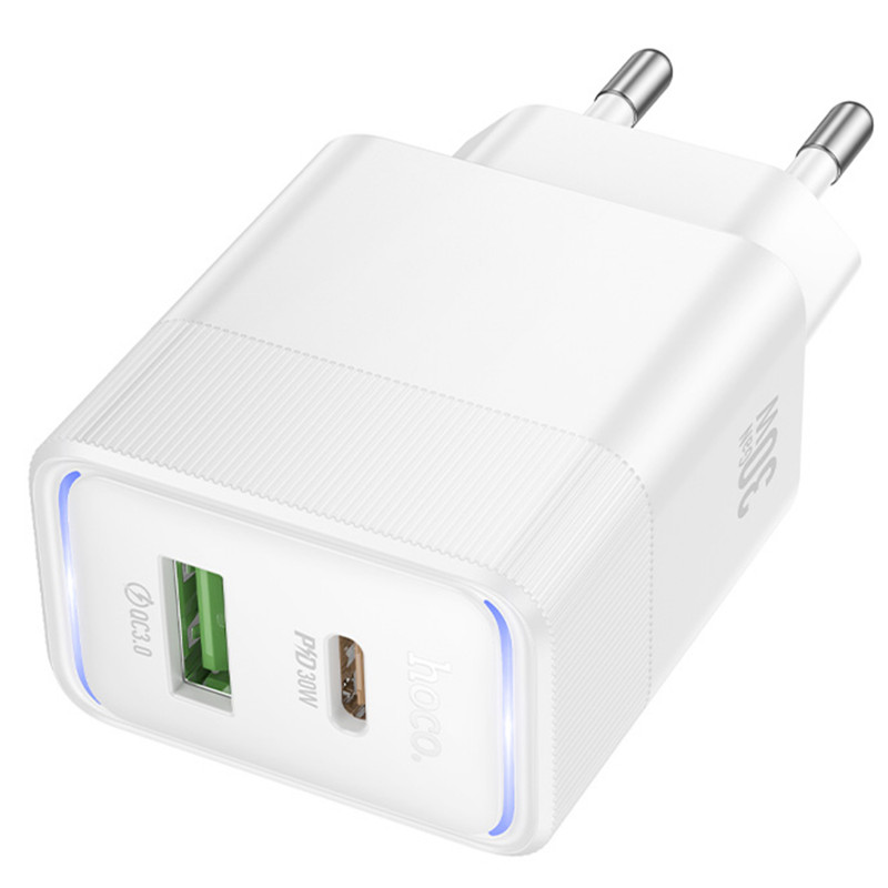 Фото СЗУ Hoco CS112A Lounge PD30W+QC3.0 (1USB-A/1C) (White) в магазине vchehle.ua