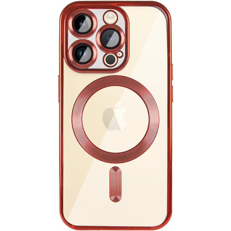 Фото TPU чехол Fibra Chrome with Magnetic safe для Apple iPhone 15 Pro (6.1") (Red) на vchehle.ua