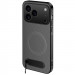 TPU+PC чехол Carbon Kickstand Magnetic Case для Apple iPhone 17 Pro / 18 Pro (6.3") (Grey)
