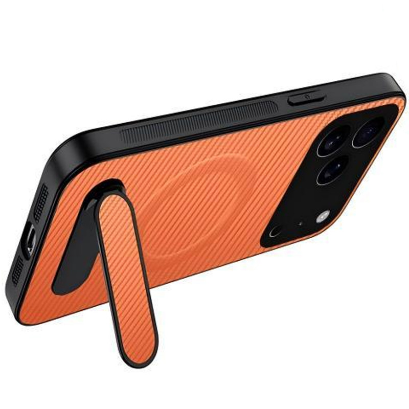Фото TPU+PC чохол Carbon Kickstand Magnetic Case на Apple iPhone 17 Pro Max / 18 Pro Max (6.9") (Orange) на vchehle.ua