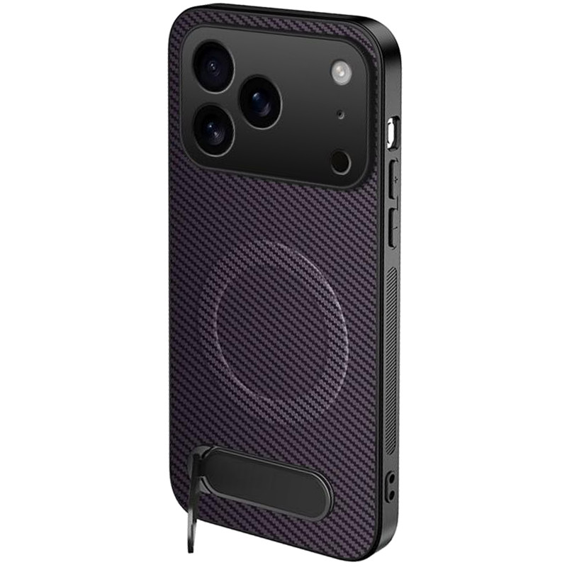TPU+PC чохол Carbon Kickstand Magnetic Case на Apple iPhone 17 Pro Max / 18 Pro Max (6.9") (Purple)