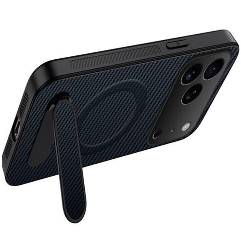 Фото TPU+PC чохол Carbon Kickstand Magnetic Case на Apple iPhone 17 Pro Max / 18 Pro Max (6.9") (Sapphire blue) на vchehle.ua
