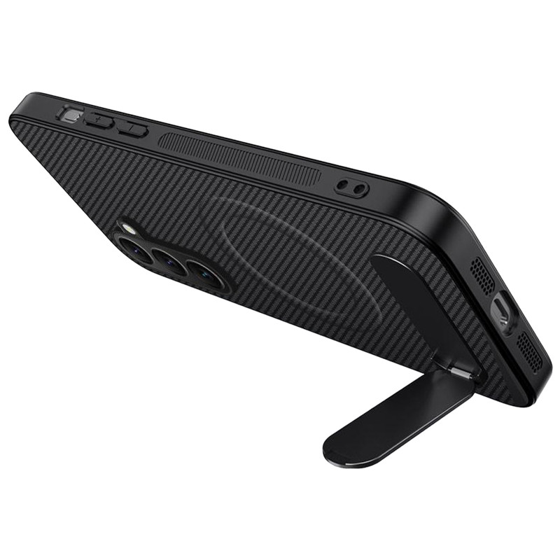 Фото TPU+PC чехол Carbon Kickstand Magnetic Case для Samsung Galaxy A27 (Black) в магазине vchehle.ua