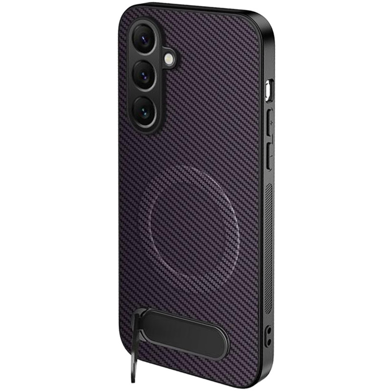 TPU+PC чохол Carbon Kickstand Magnetic Case на Samsung Galaxy S25 FE (Purple)