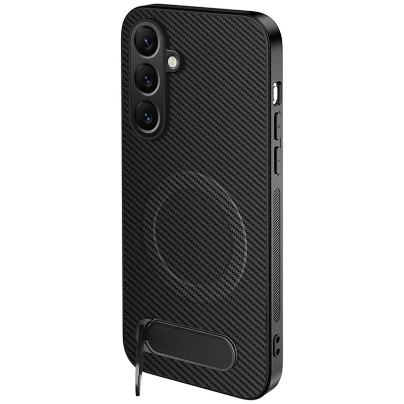 TPU+PC чохол Carbon Kickstand Magnetic Case на Samsung Galaxy S26 (Black)