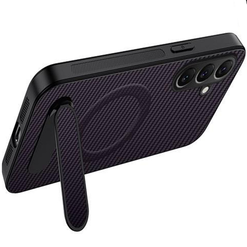 Фото TPU+PC чохол Carbon Kickstand Magnetic Case на Samsung Galaxy S26 (Purple) на vchehle.ua
