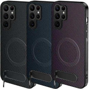 TPU+PC чохол Carbon Kickstand Magnetic Case на Samsung Galaxy S26 Ultra