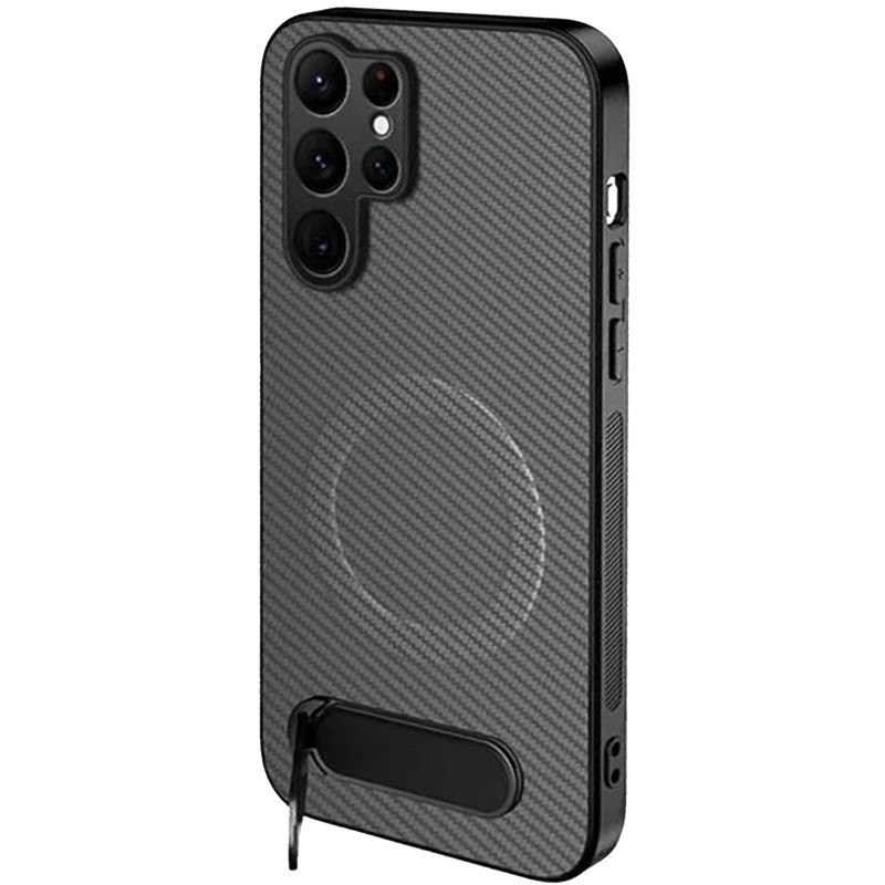 TPU+PC чохол Carbon Kickstand Magnetic Case на Samsung Galaxy S26 Ultra (Grey)