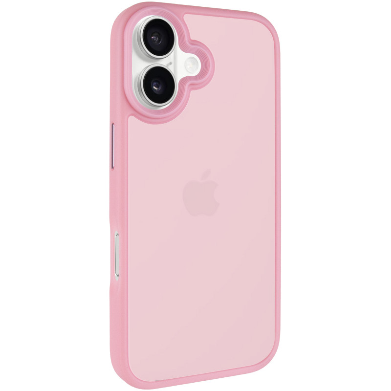 TPU+PC чехол Metal Buttons для Apple iPhone 16 (6.1") (Розовый / Pink)