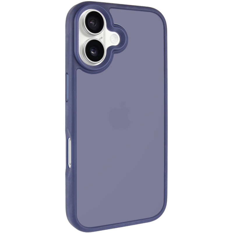 TPU+PC чехол Metal Buttons для Apple iPhone 16 (6.1") (Синий / Navy Blue)