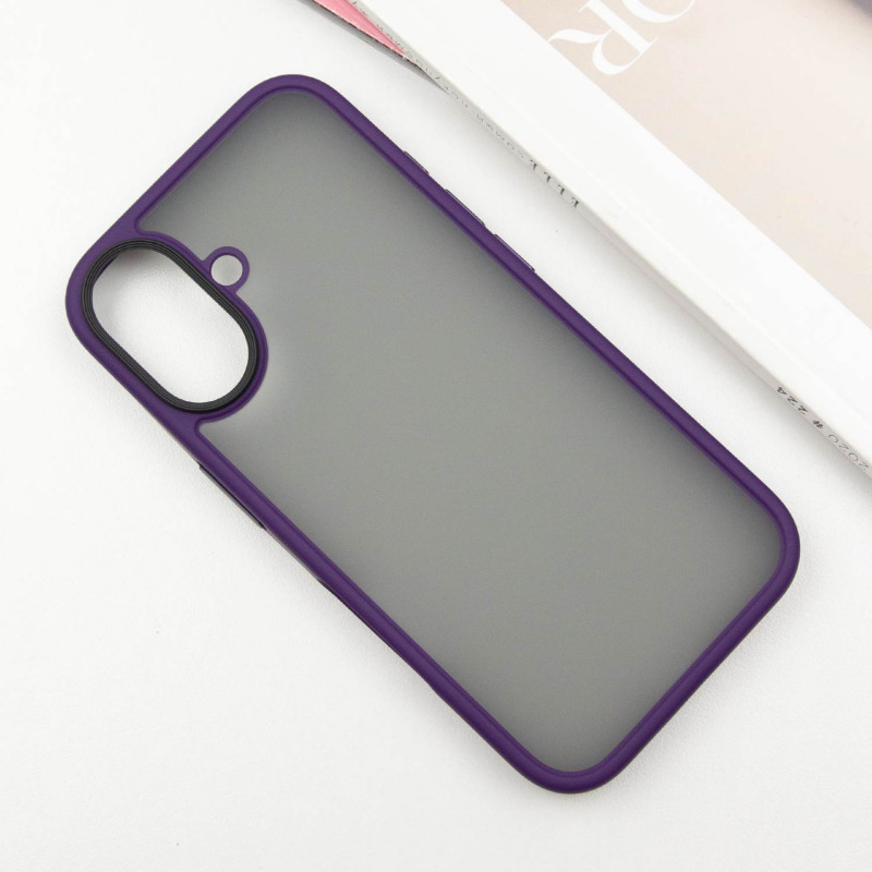 Фото TPU+PC чехол Metal Buttons для Apple iPhone 16 (6.1") (Темно-фиолетовый / Dark Purple) в магазине vchehle.ua