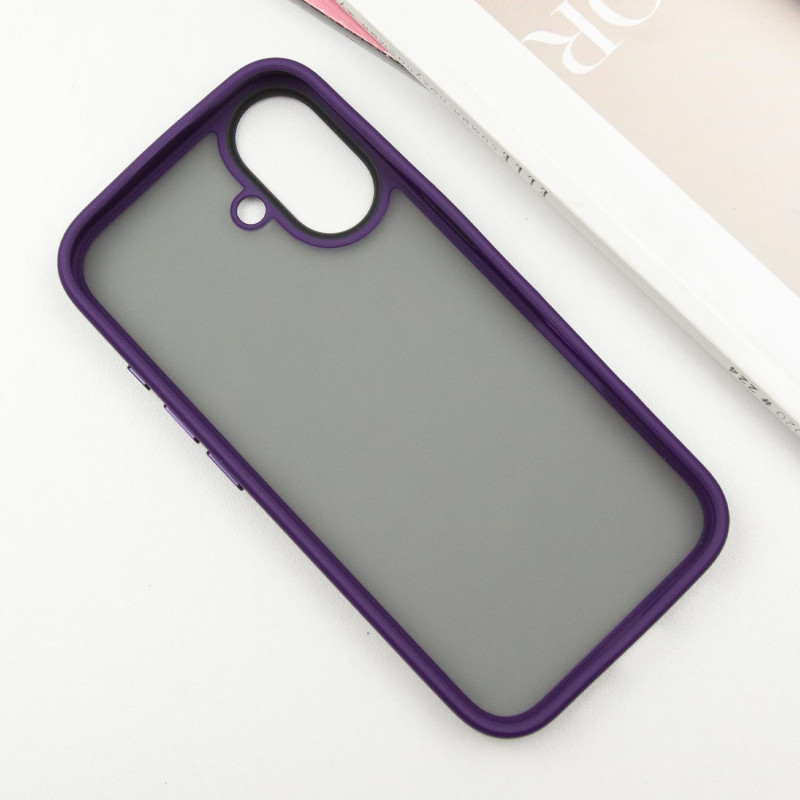TPU+PC чехол Metal Buttons для Apple iPhone 16 (6.1") (Темно-фиолетовый / Dark Purple) в магазине vchehle.ua