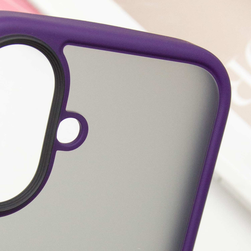 Заказать TPU+PC чехол Metal Buttons для Apple iPhone 16 (6.1") (Темно-фиолетовый / Dark Purple) на vchehle.ua