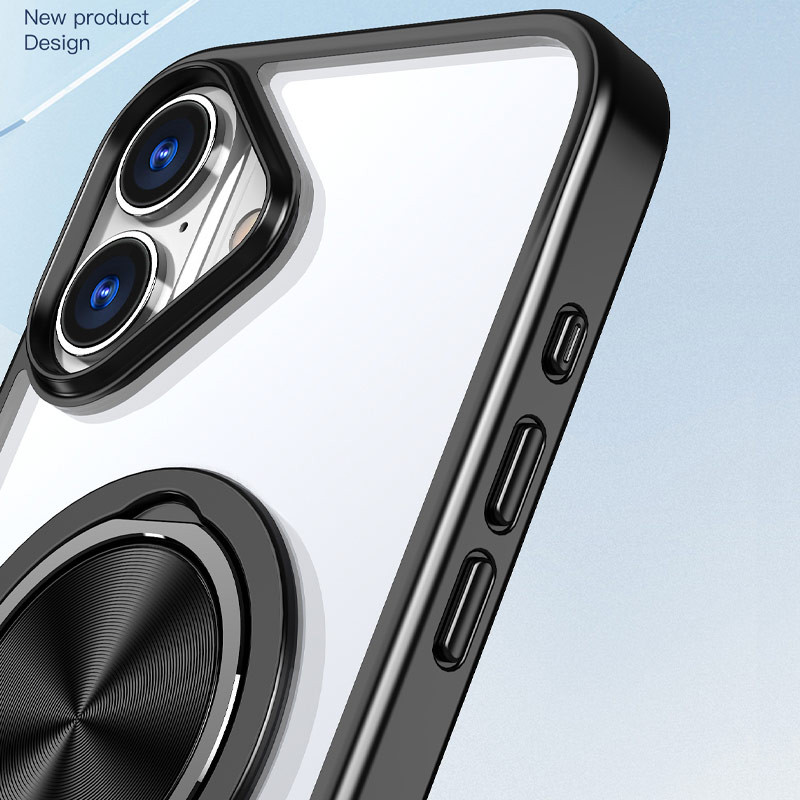 Заказать TPU+PC чехол Metal Ring with Magnetic Fit для Apple iPhone 16 (6.1") (Черный) на vchehle.ua