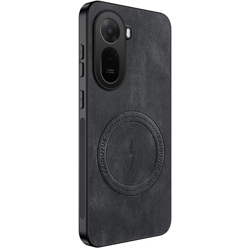 TPU+PC чехол Nappa Texture Magnetic Case для Xiaomi Redmi A7 Pro 4G / Poco C85x (Black)