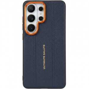TPU+PC Vegan Leather Case with Metal Camera Frame для Samsung Galaxy S25 Ultra