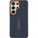 TPU+PC Vegan Leather Case with Metal Camera Frame для Samsung Galaxy S25 Ultra (Blue)