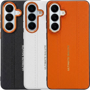 TPU+PC Vegan Leather Case with Metal Camera Frame для Samsung Galaxy S26+