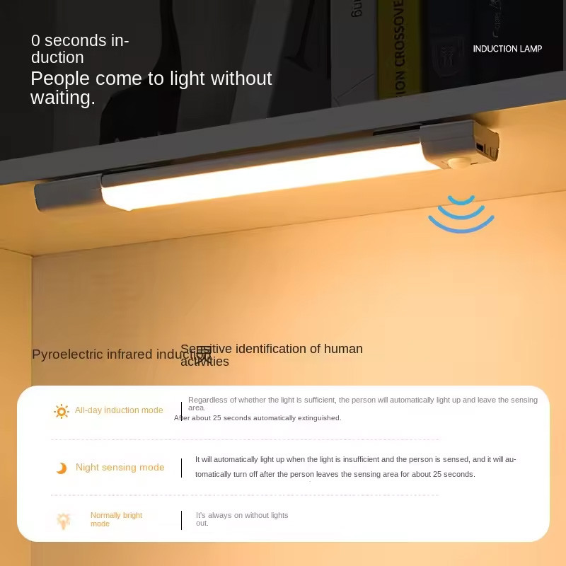 Фото Аккумуляторная LED лампа MZ-L3201 2000mAh (37*22,5*200mm) с датчиком движения (White) в магазине vchehle.ua