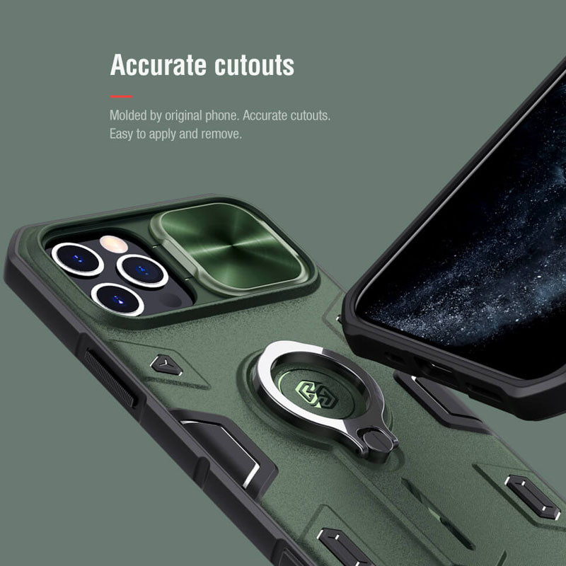 TPU+PC чехол Nillkin Metal CamShield Armor no logo (шторка на камеру) для Apple iPhone 13 Pro (6.1") (Green) в магазине vchehle.ua
