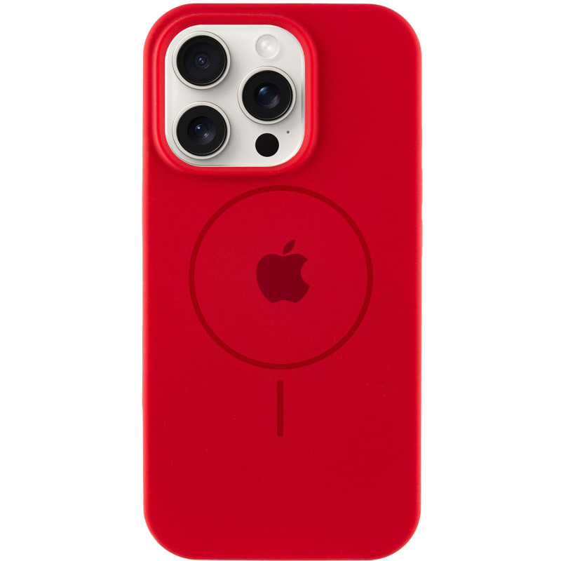 Чохол Silicone Case Full Protective (AA) with Magnetic Safe на Apple iPhone 16 Pro (6.3") (Червоний / Red)