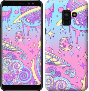 Чехол Розовая галактика для Samsung Galaxy A8 2018 A530F