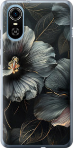 Чехол Черные цветы для ZTE Blade A31 Plus