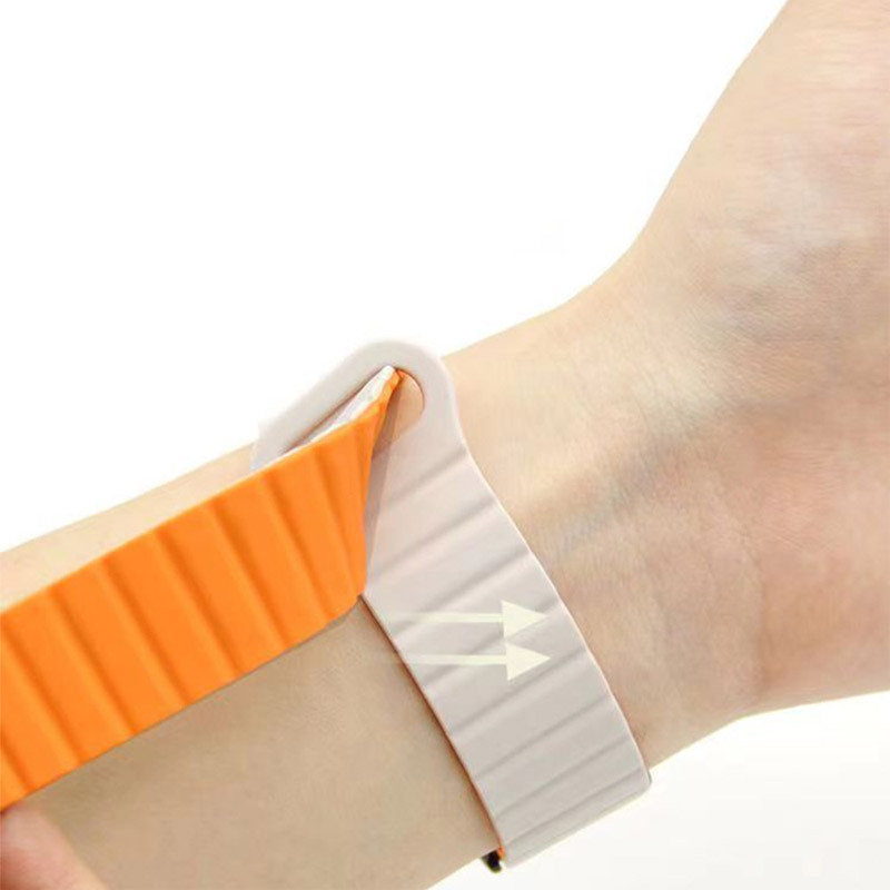 Купить Ремешок Dual-color Magnetic для Xiaomi Mi Band 9/8 (White / Orange) на vchehle.ua