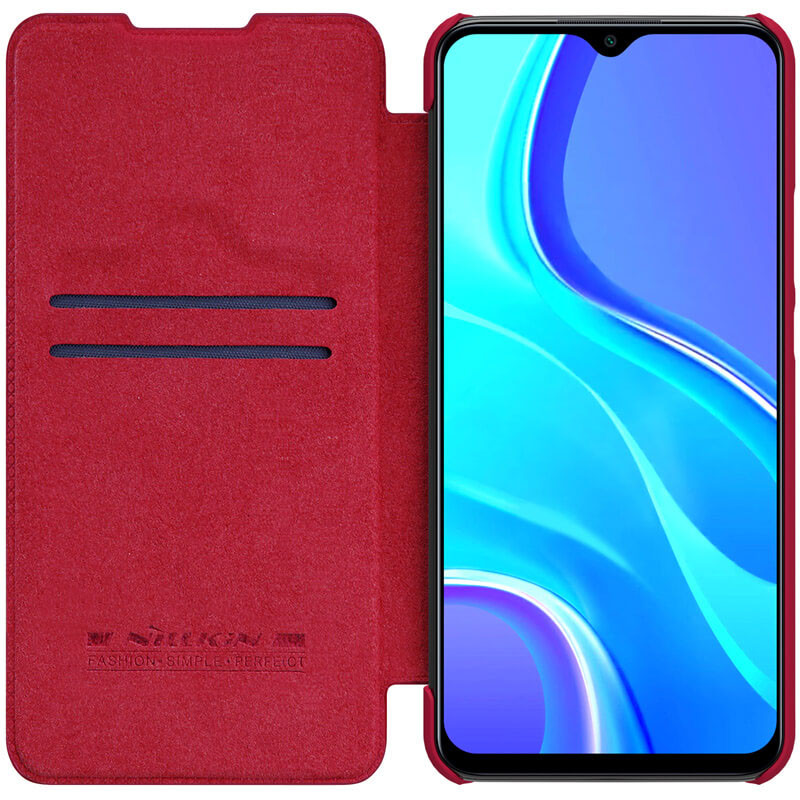 Фото Кожаный чехол-книжка Nillkin Qin Series для Xiaomi Redmi 9 (Красный) в магазине vchehle.ua