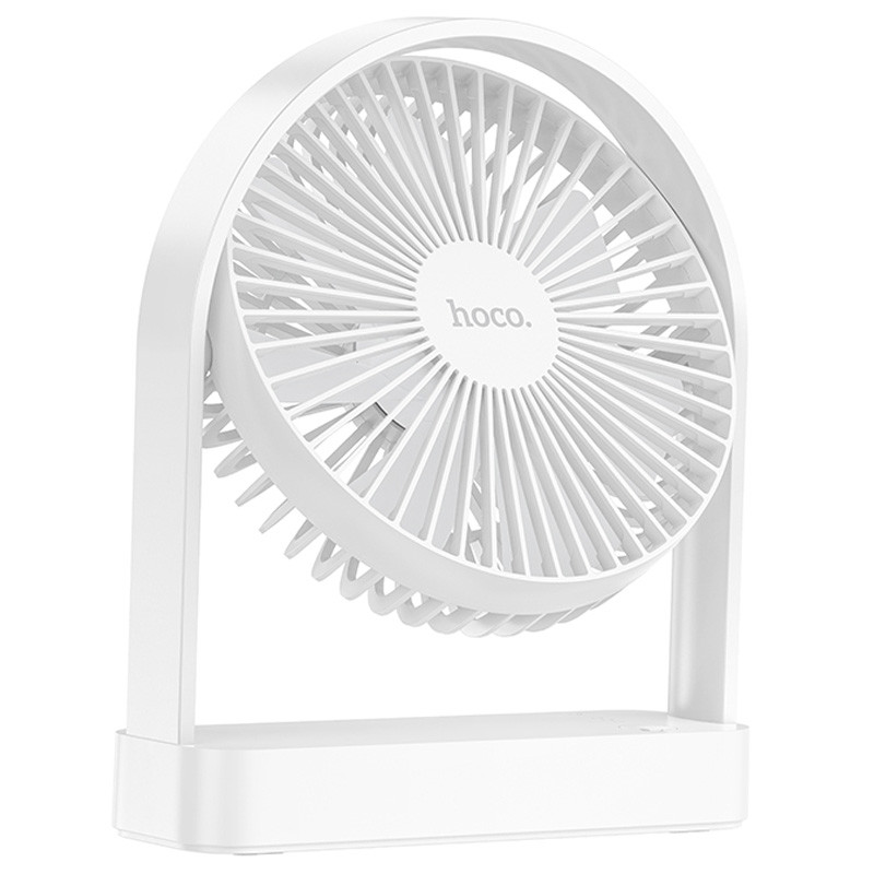 Фото Настольный вентилятор Hoco HX65 ultra-thin desktop fan 2000 mAh (White) в магазине vchehle.ua