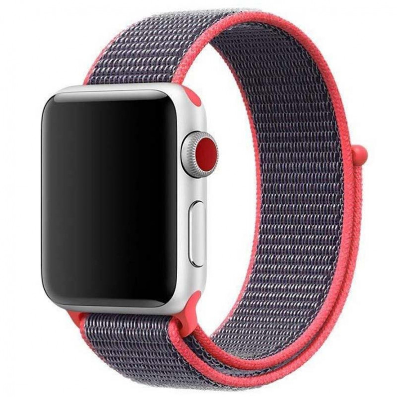 Ремешок Nylon для Apple Watch 38/40/41/42mm(ser.10) (Арбузный / Watermelon red)