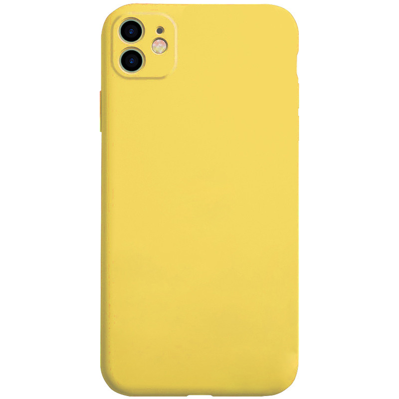 Чехол Silicone Case Full Camera Protective (AA) NO LOGO для Apple iPhone 12 (6.1") (Желтый / Yellow)