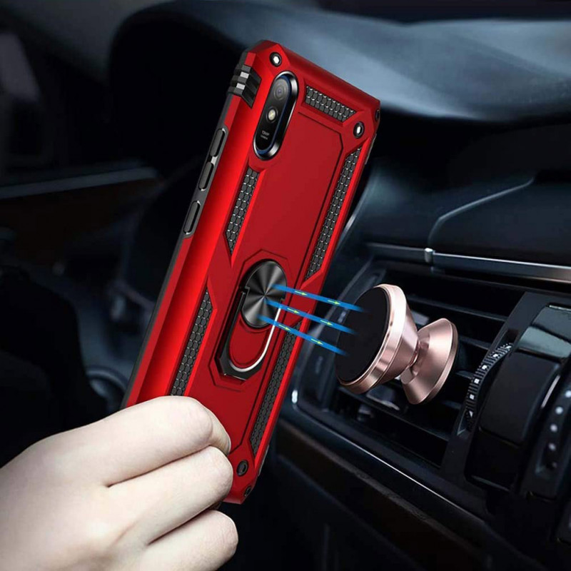 Ударостійкий чохол Serge Ring for Magnet на Xiaomi Redmi 9A (Червоний) в магазині vchehle.ua