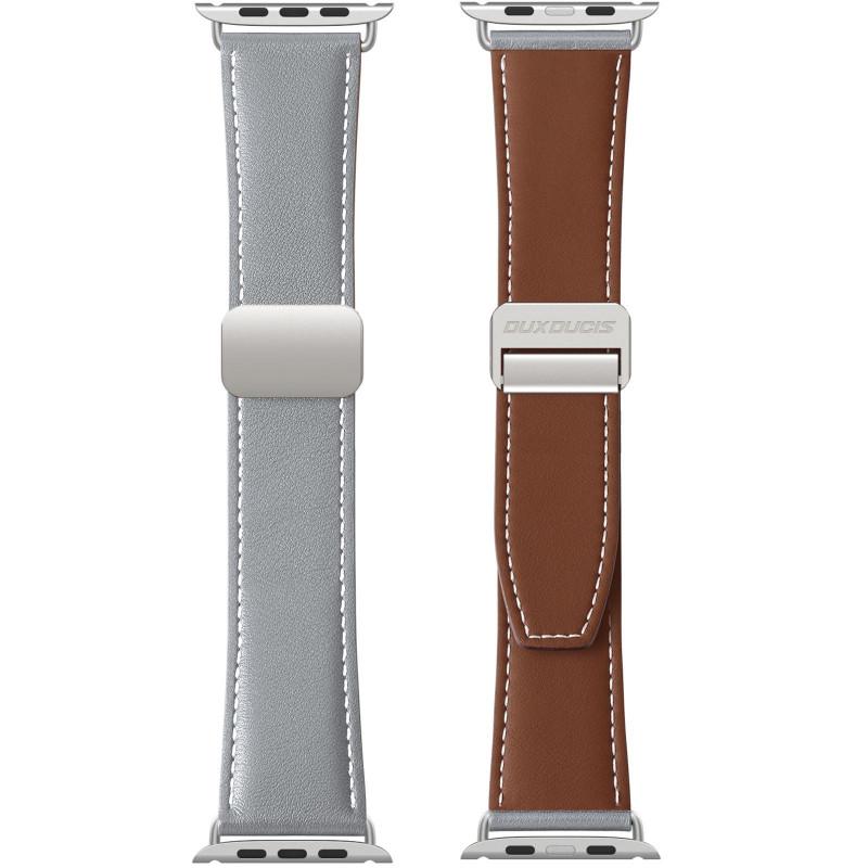Фото Ремінець Dux Ducis Genuine Leather для Apple Watch 42(ser.1-3)/44/45/46/49mm (Grey) на vchehle.ua