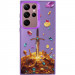 TPU+PC чехол TakiTaki Fantasy magic glow для Samsung Galaxy S22 Ultra (Gold Sword - Purple)