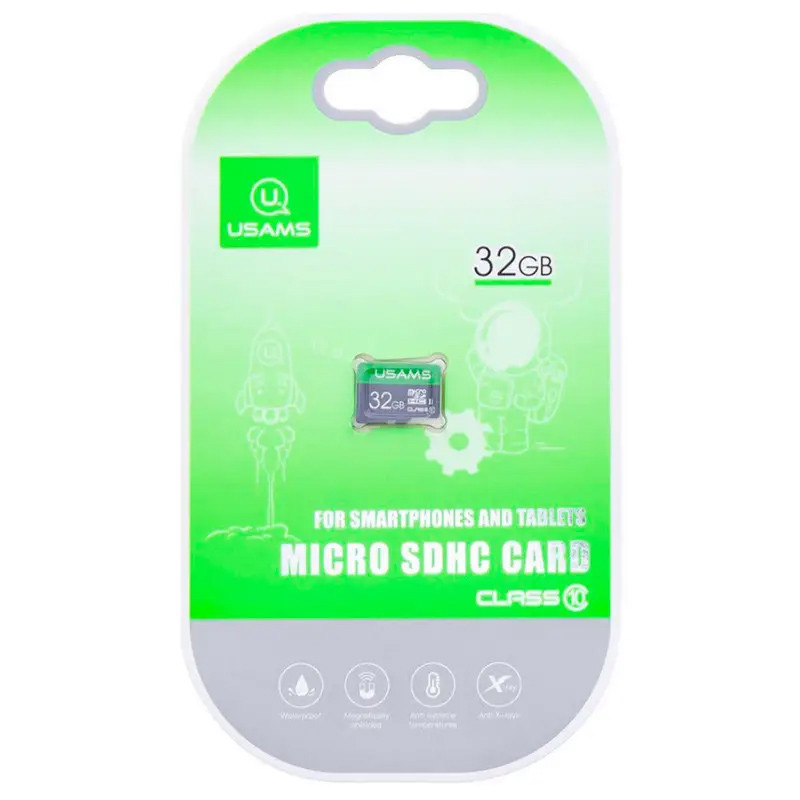 Карта памяти USAMS US-ZB094 TF High Speed Card 32 Gb (по adapter) (Green)