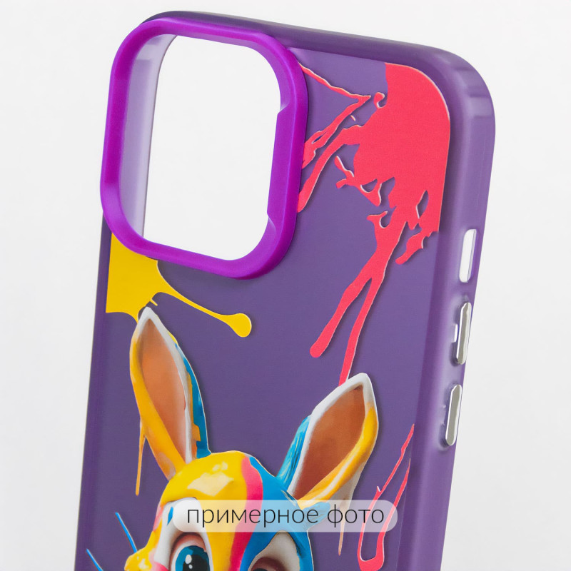 Купити TPU+PC чохол TakiTaki Graffiti magic glow на Samsung Galaxy S23 Ultra (Funny bunny / Purple) на vchehle.ua