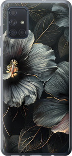 Чехол Черные цветы для Samsung Galaxy A71 2020 A715F