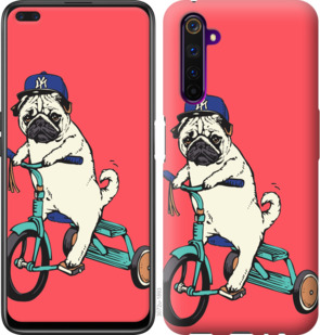 

Чехол Мопс на велосипеде для Realme 6 Pro 919730