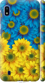 Чехол Жёлто-голубые цветы для Samsung Galaxy A10 2019 A105F
